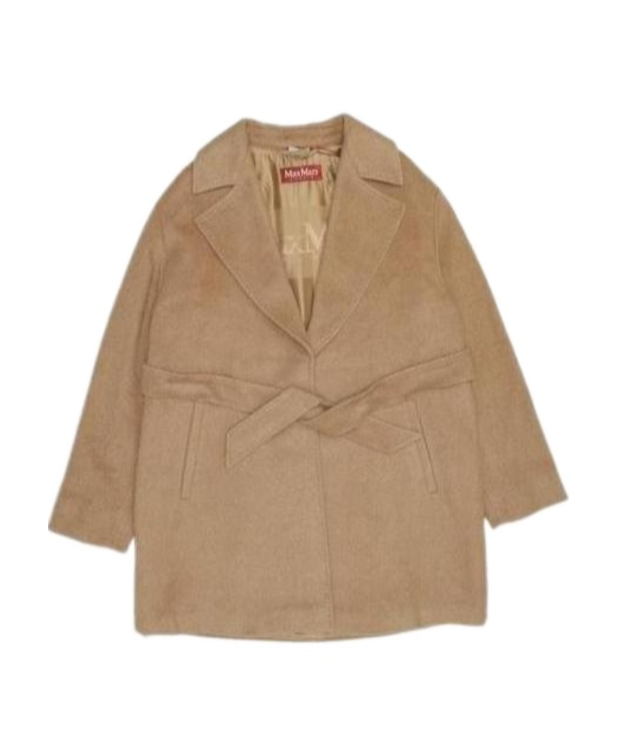 Max Mara Lapel Coat In Brown