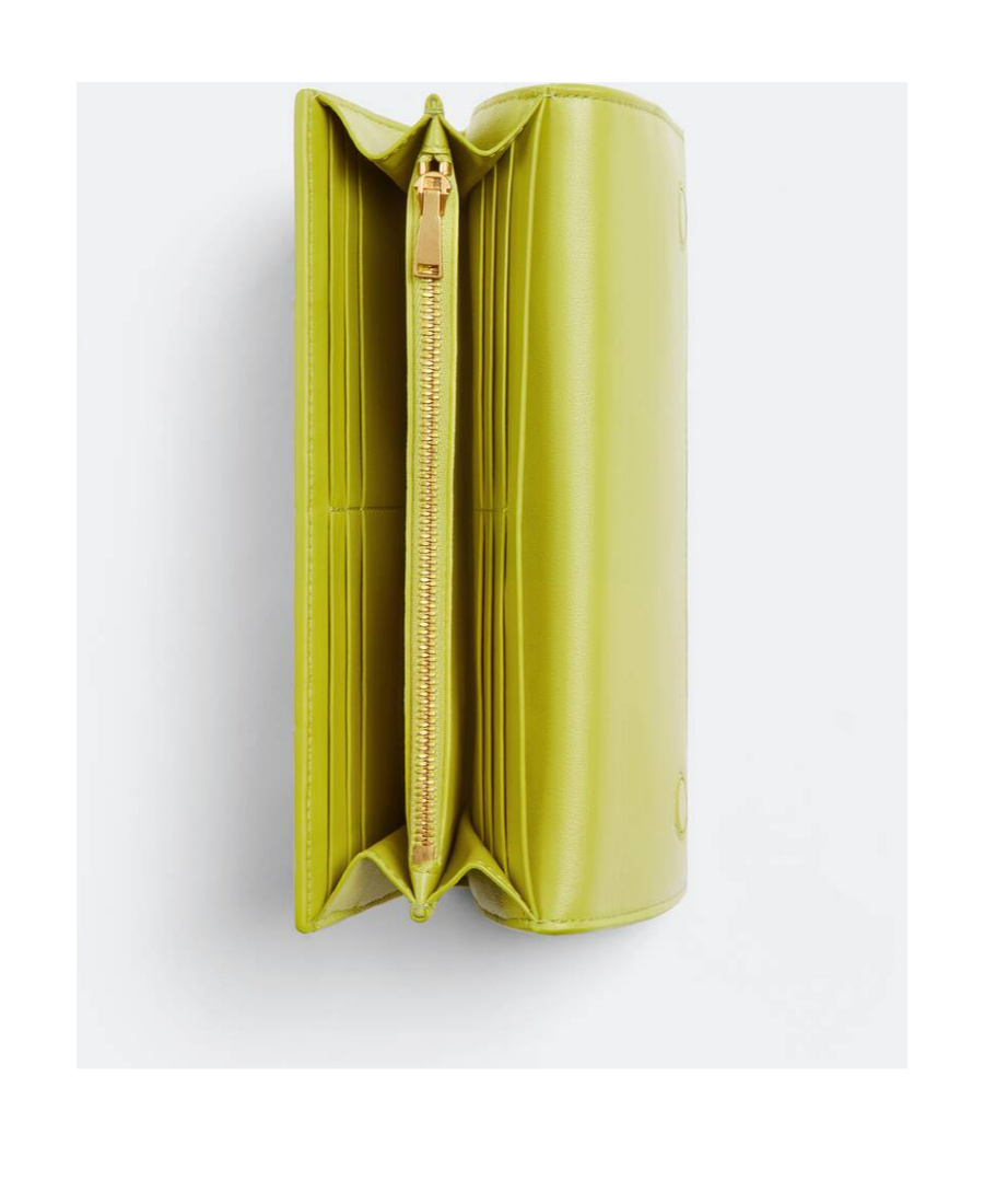 Bottega Veneta Intrecciato Leather Purse In Yellow