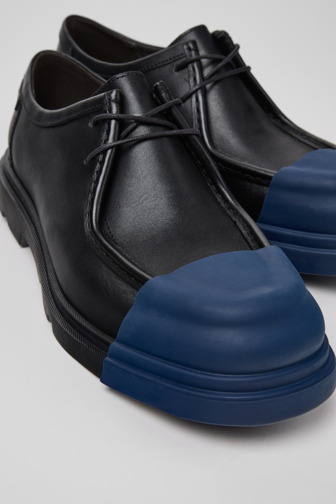 Camper Junction Leather Rubber-toe Cap Shoes In Black