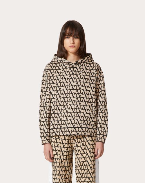 Valentino Toile Iconographe Hooded Sweatshirt In Nude