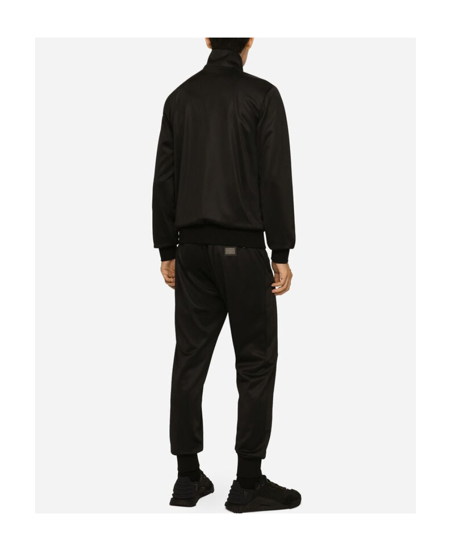 Dolce & Gabbana Technical Jersey Sweatshirt With Branded Tag In Black
