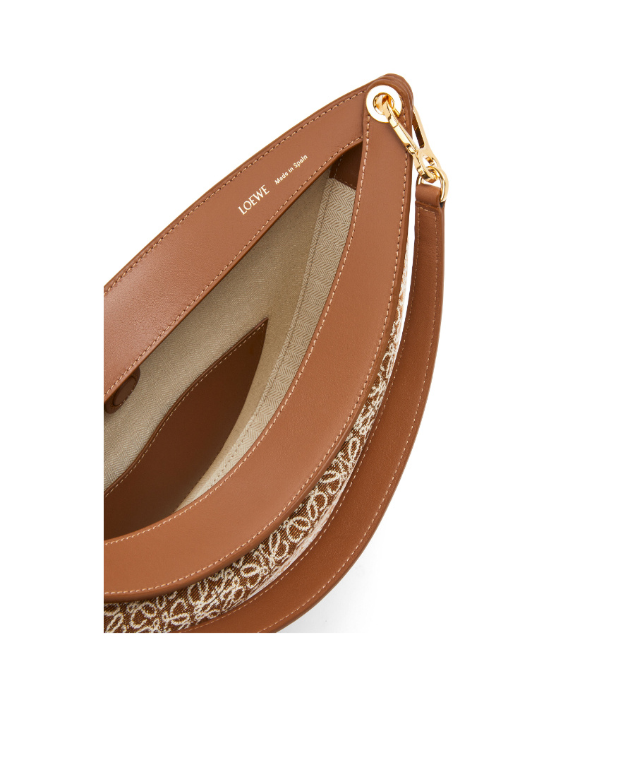 Loewe Luna Curved Shoulder Bag In Brown
