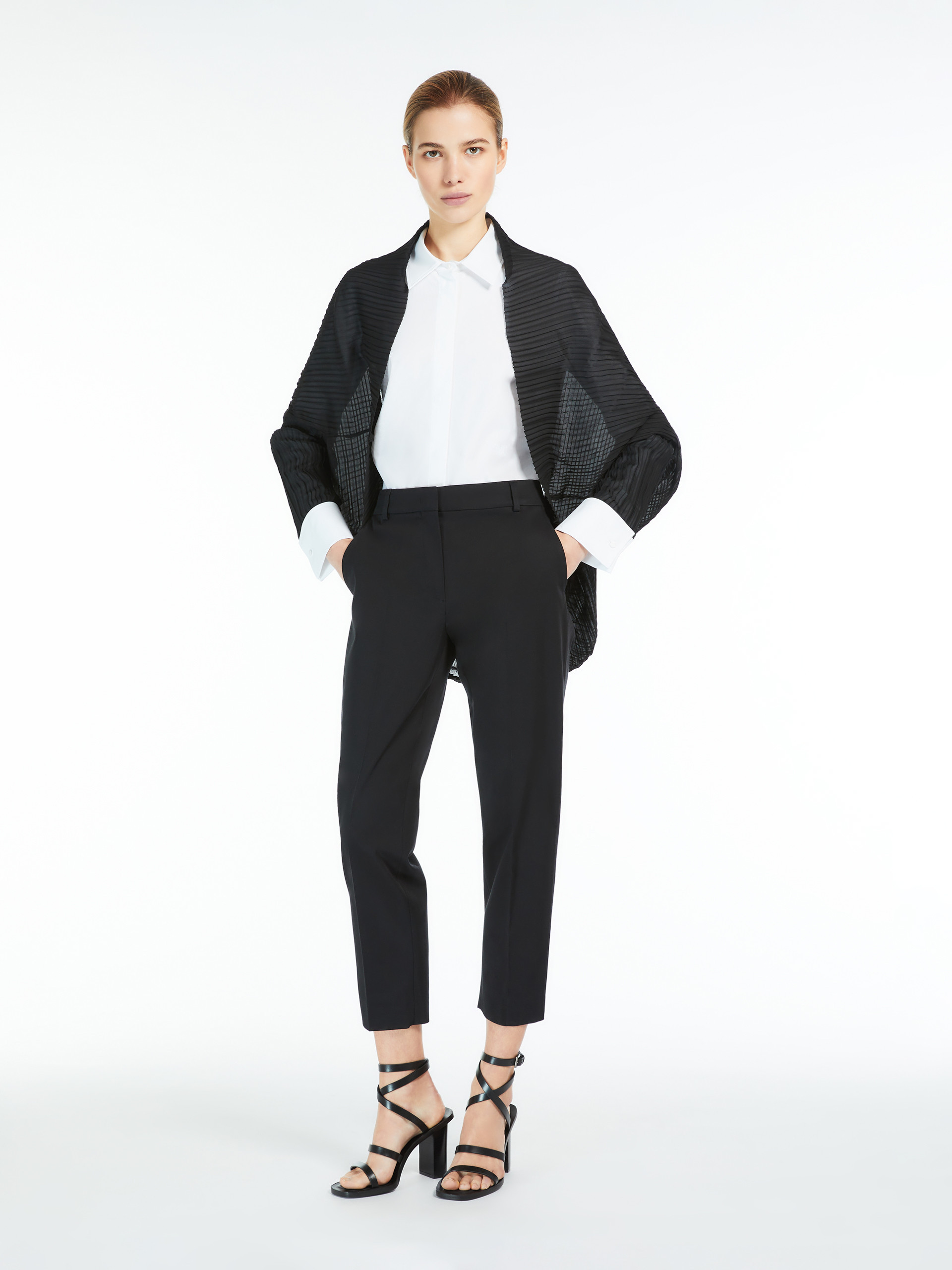 Shop Max Mara Pleated Casual Jacket In Black