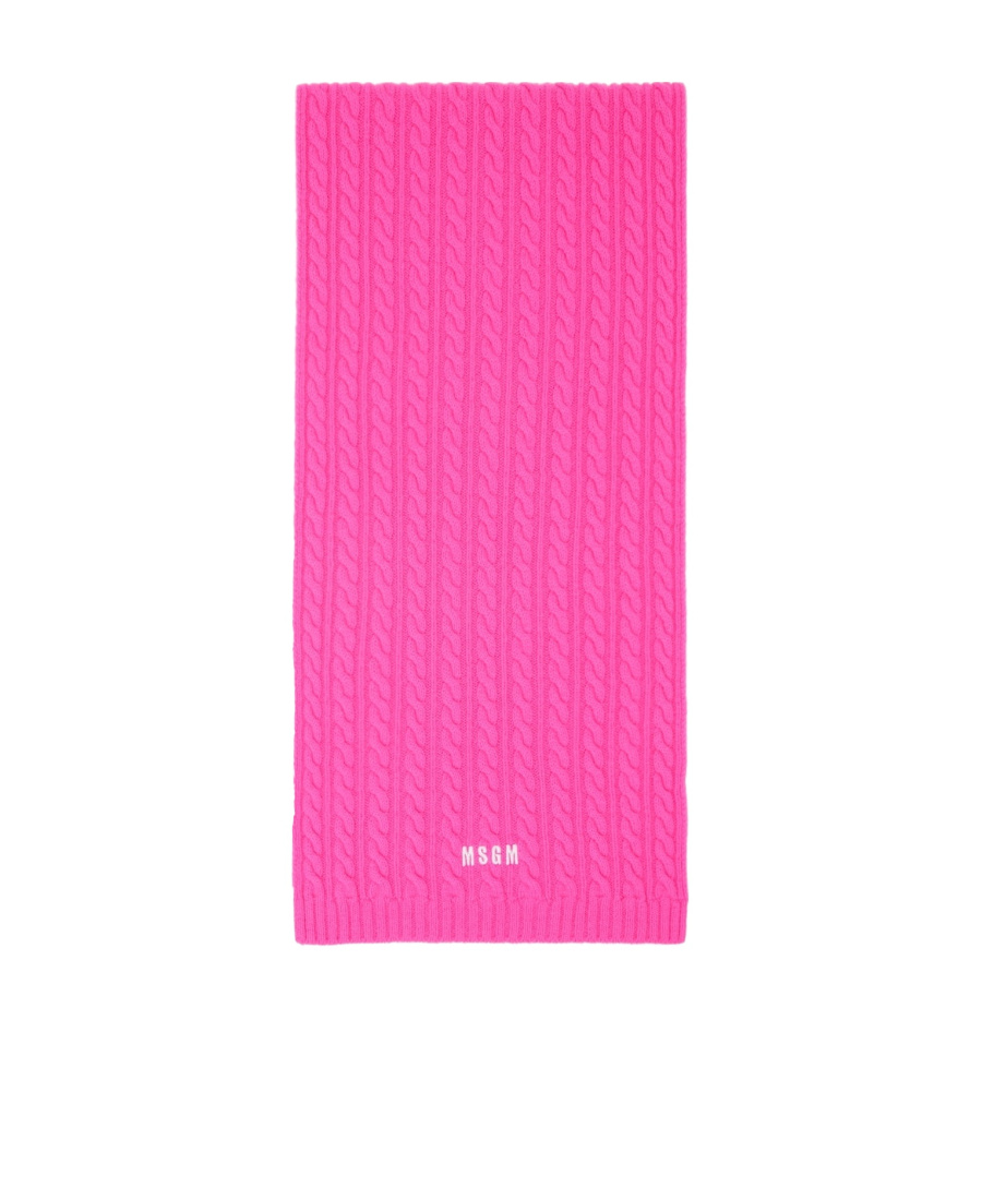 Msgm Pink Embroidered Scarf In Pink