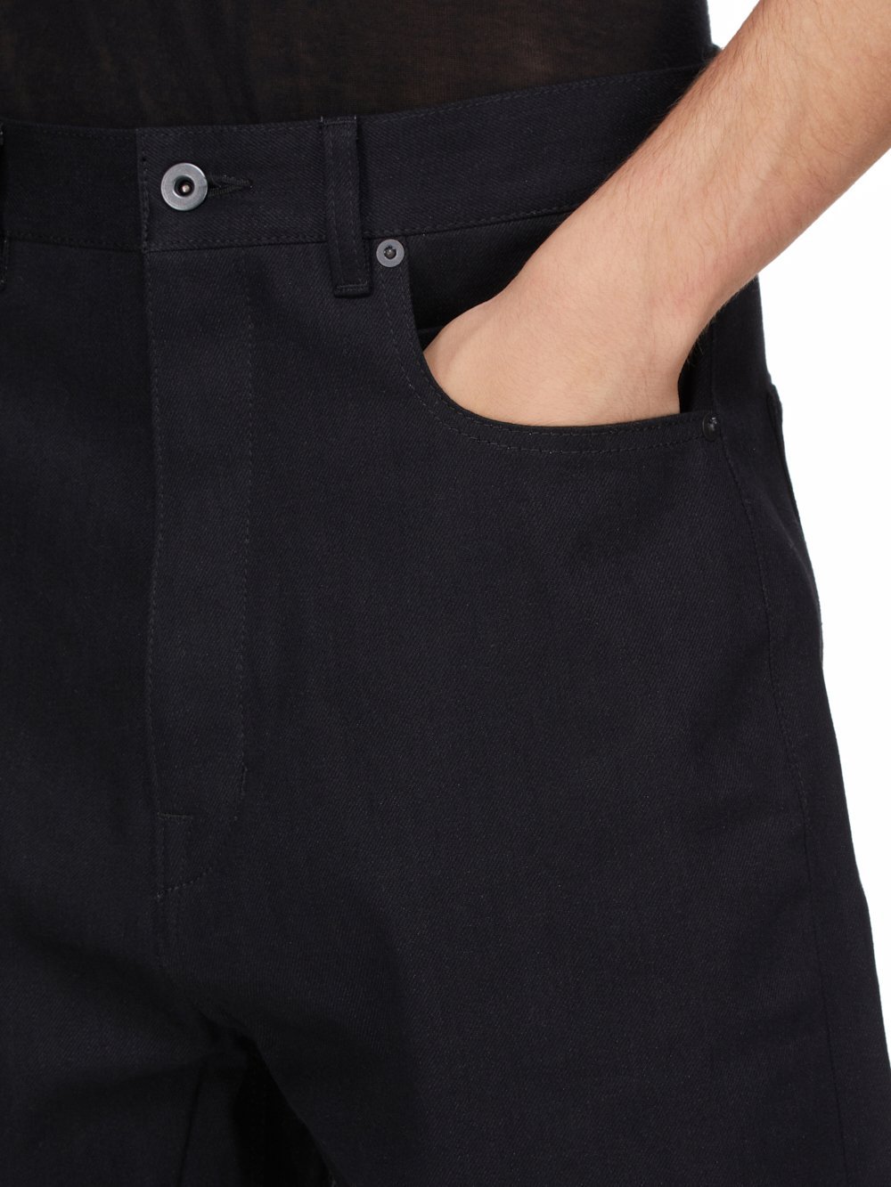 Rick Owens Drkshdw Black Hollywood Geth Cutoffs Denim Shorts In Black