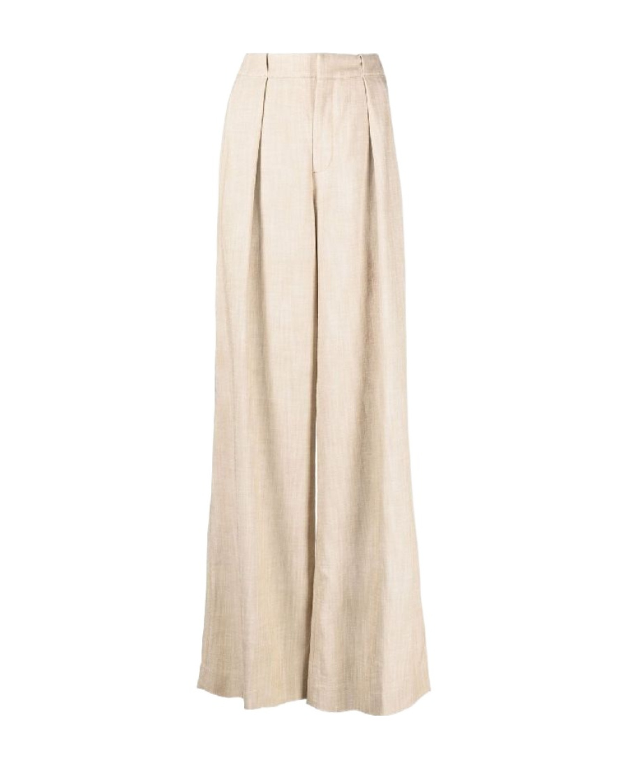 CLOSED PLEATED FLARED TROUSERS 