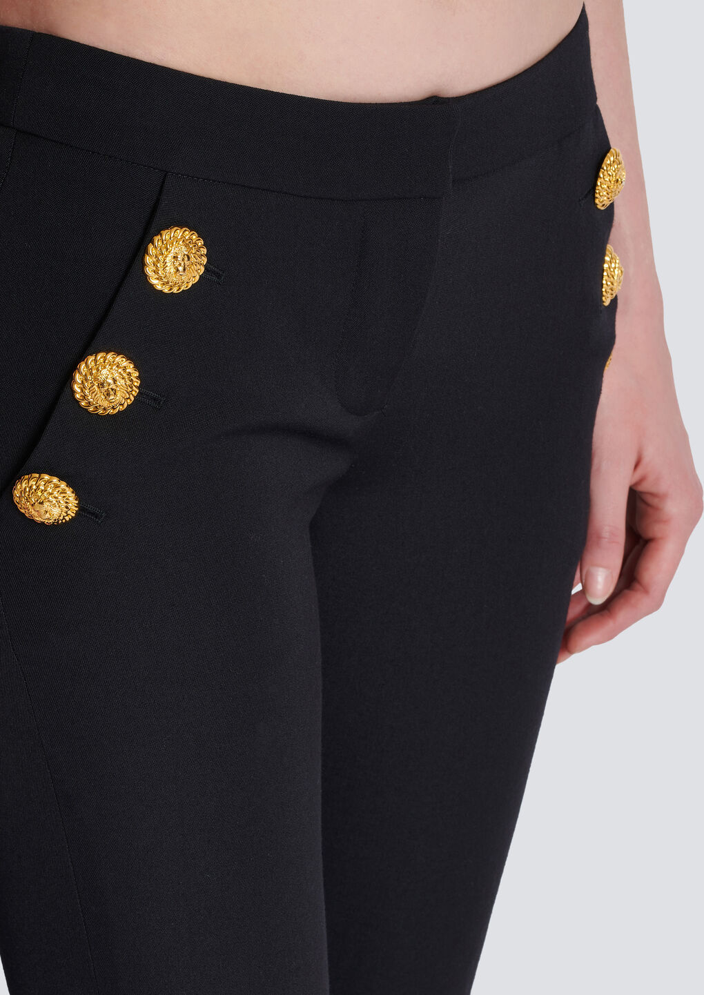 Balmain Flared Virgin-wool Trousers In Black