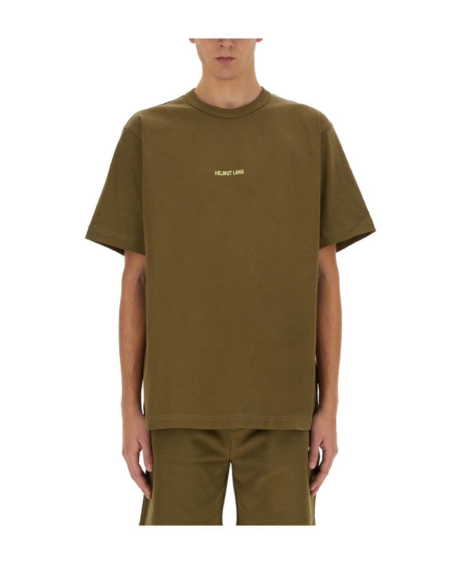 Helmut Lang Logo-print Cotton T-shirt In Brown
