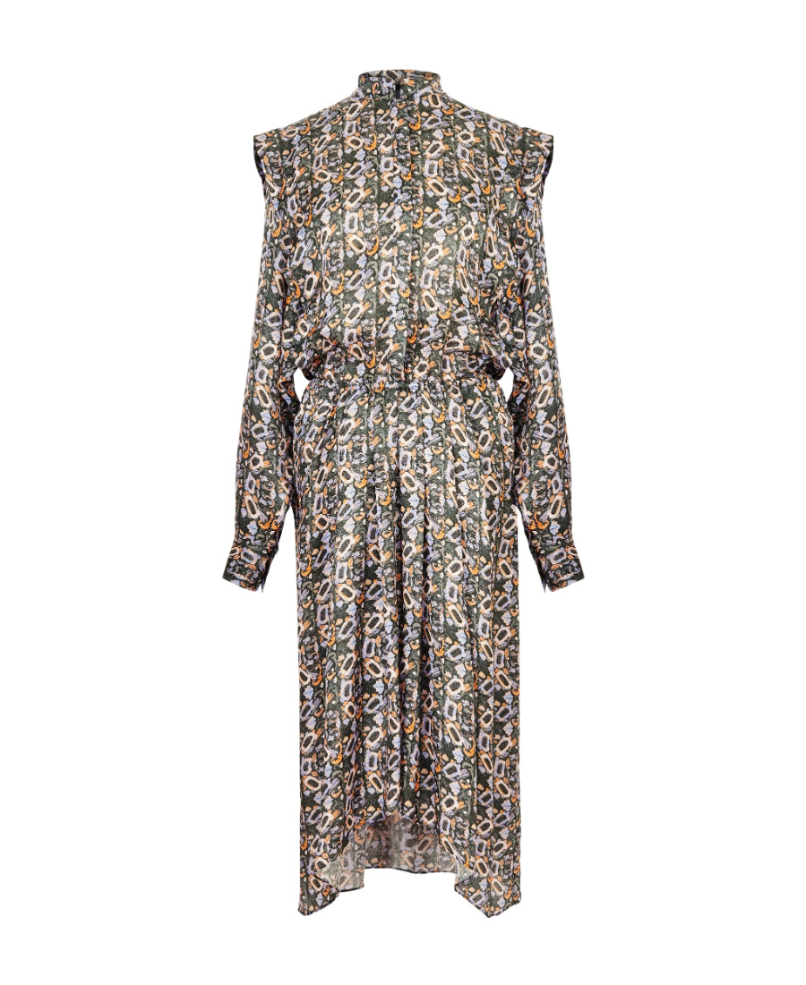 Isabel Marant Leidy Floral-printed Long-sleeved Shirt Dress In Multicolor