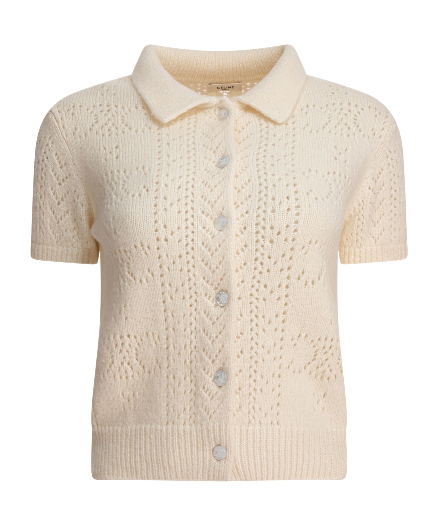 Celine Short-sleeved Sweater In Nude