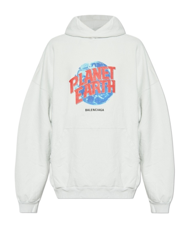 Balenciaga Planet Earth Hoodie In White