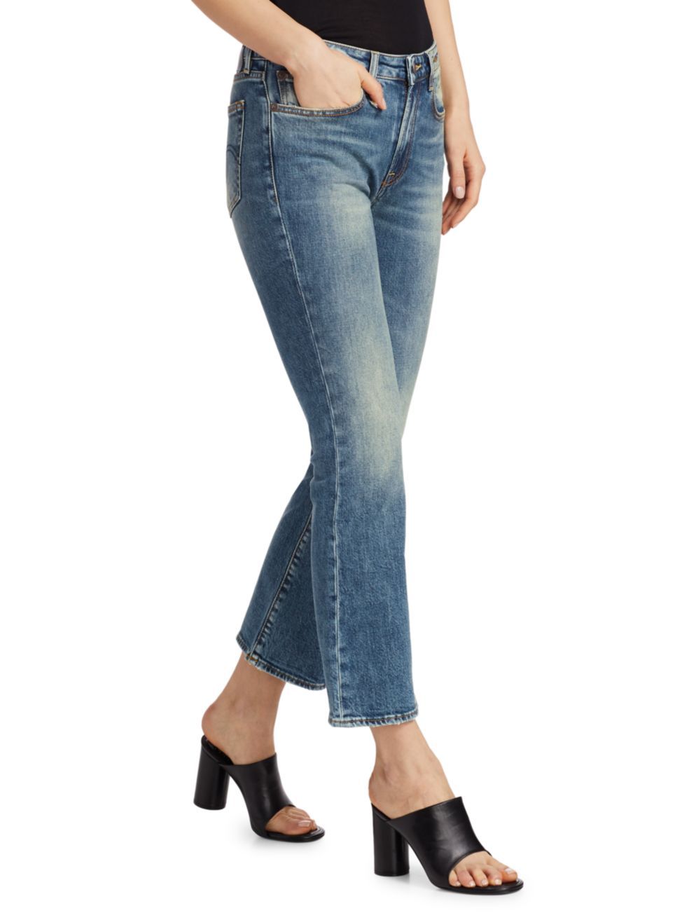 R13 Mid-rise Flared Jeans In Blue