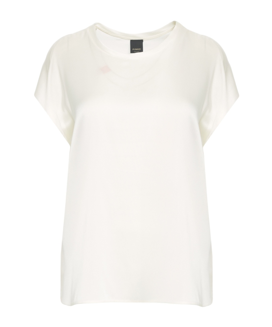 Pinko Short-sleeved Satin Blouse In White