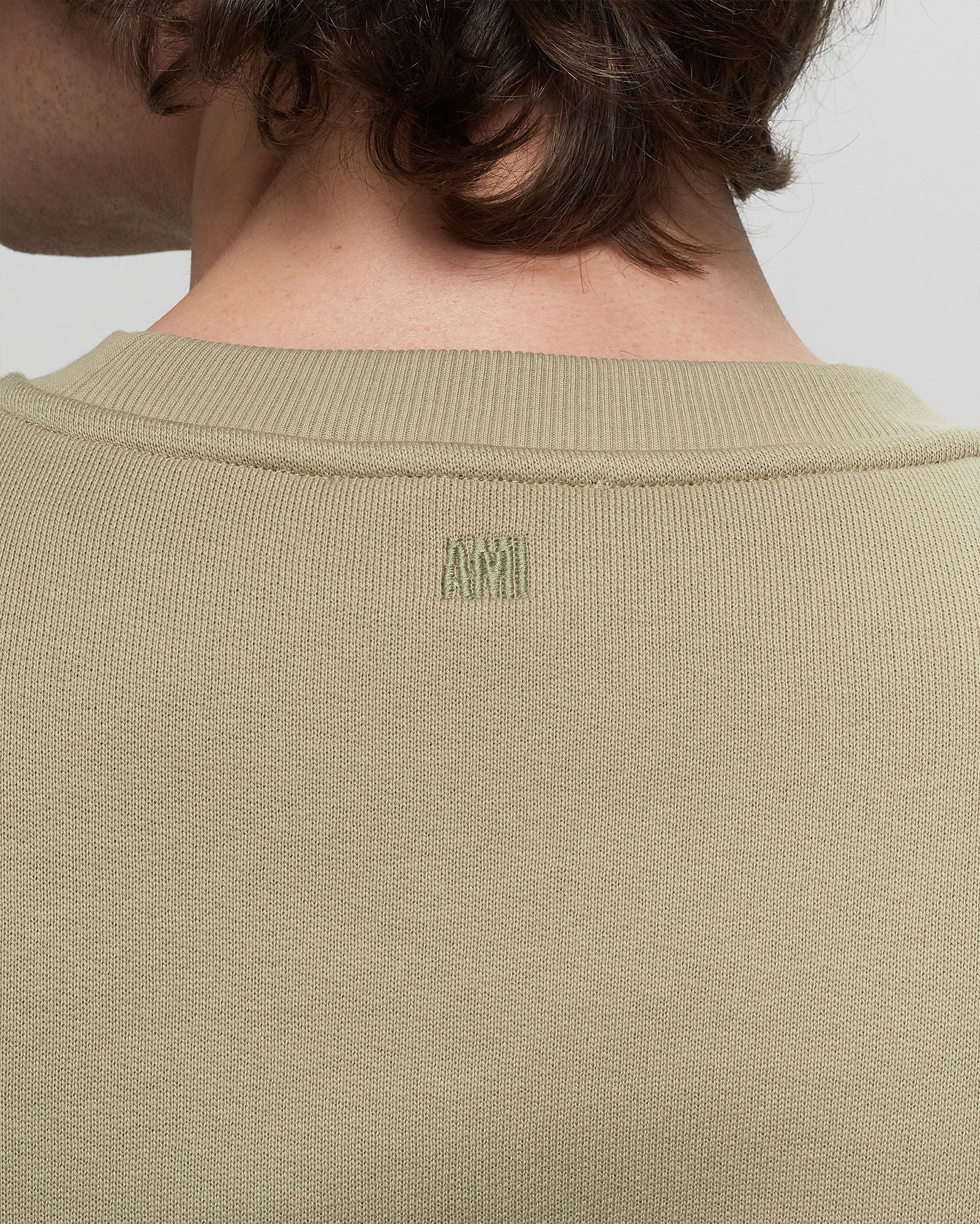 Ami Alexandre Mattiussi Ami Paris Ami De Coeur Logo Embossed Crewneck Sweatshirt In Nude
