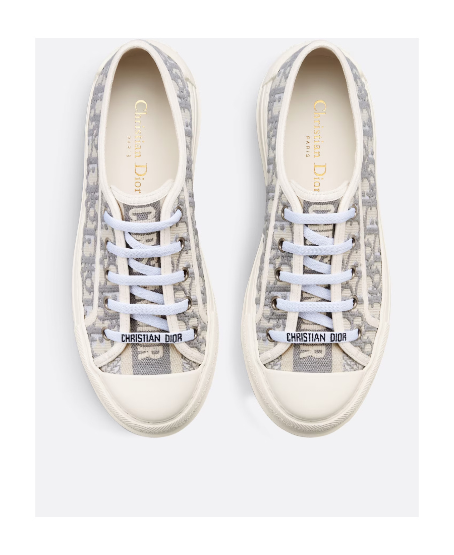 Dior Walk'n' Canvas Platform Sneaker In White