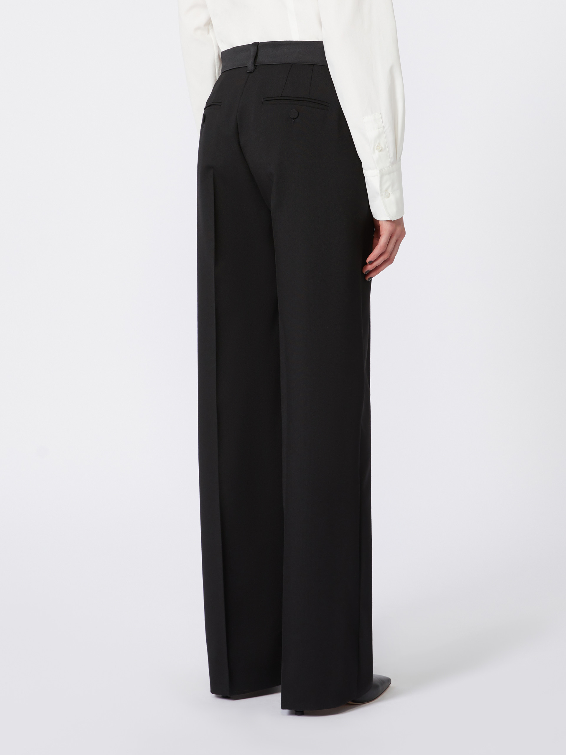 Weekend Max Mara Wool Cloth Trousers In Black
