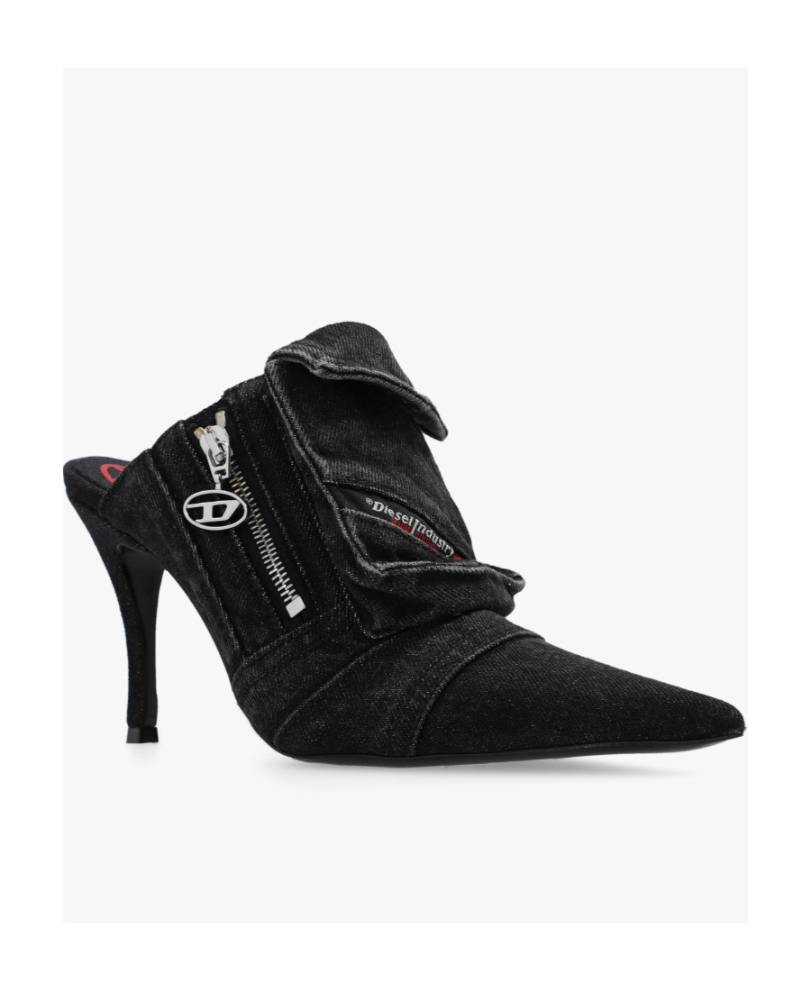 Diesel Black D-venus Pocket ml Mules In Black
