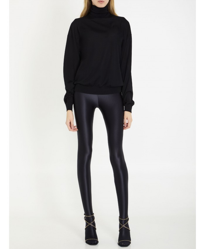 Saint Laurent High-neck Wool Jumper In Black