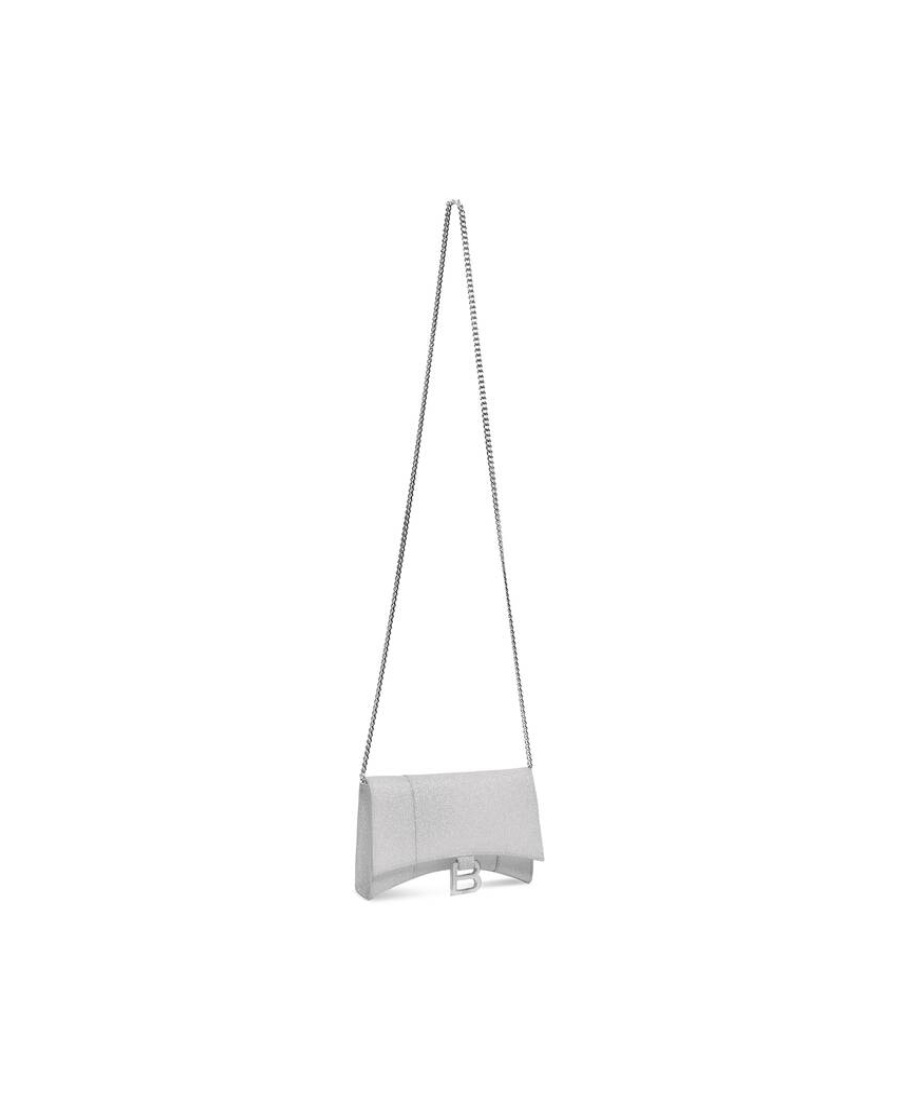 Balenciaga Xs Hourglass Wallet Shoulder Bag In White