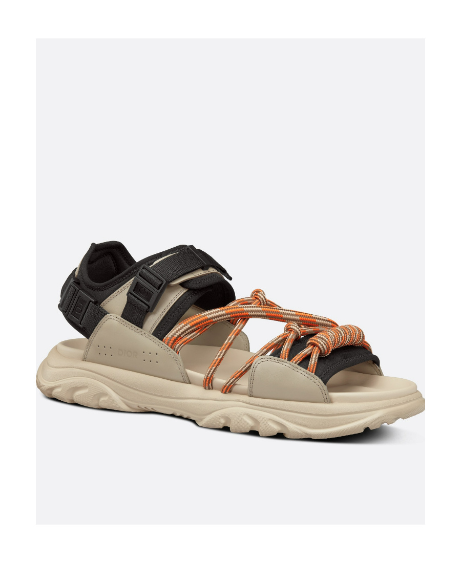 Dior H-town Tiled Adjustable Sandals In Nude