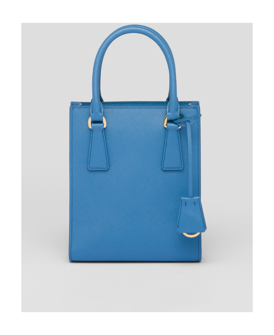 Shop Prada Saffiano Leather Handbag In Blue