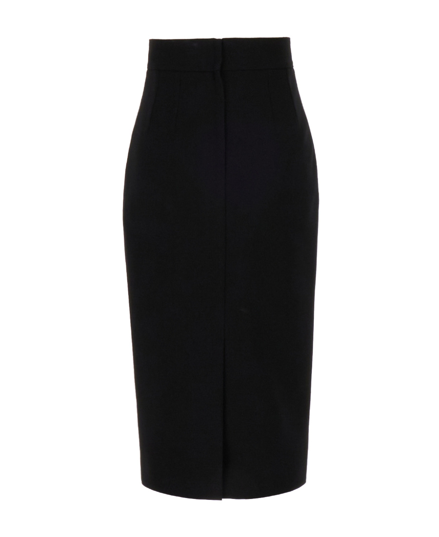 Shop Dolce & Gabbana Virgin Wool Pencil Midi Skirt In Black