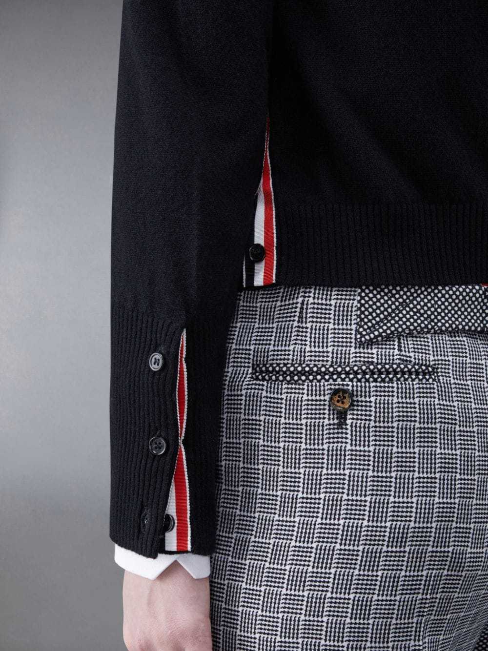 Thom Browne Cashmere Crew Neck Cardigan In Black