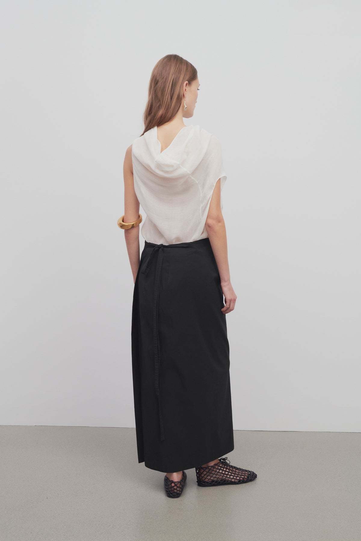 The Row Kavi Skirt Calf-length High-waisted Maxi Length In Black
