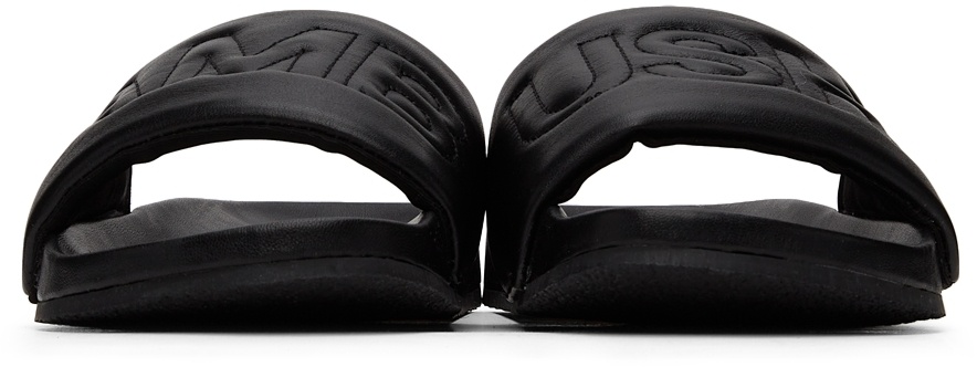 Ambush Quilted Lettering Logo Sliders Man Sandals Black Size 9 Calfskin In Black
