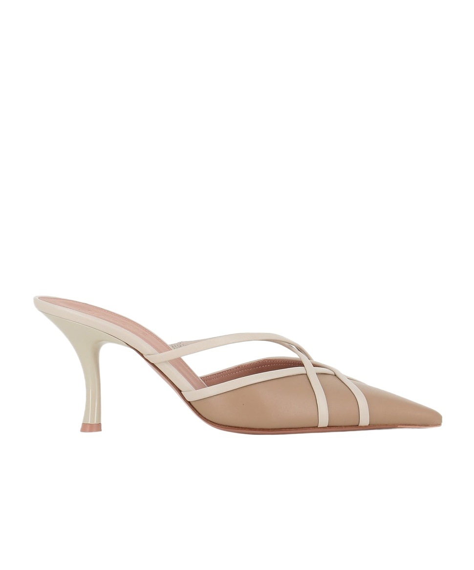 Malone Souliers Vera 70 Two-tone Leather Mules In Nude