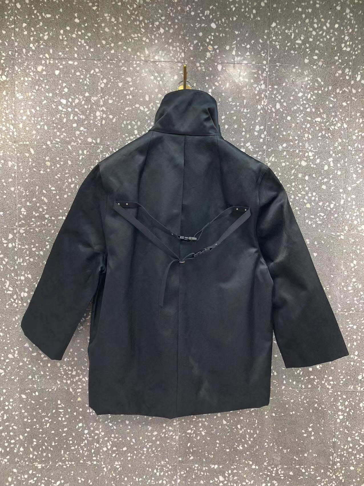 Rick Owens Long-sleeved Down Jacket With Standing Collar In Black