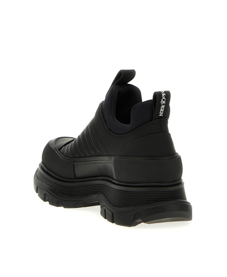 Alexander Mcqueen Zip-up Leathers Sneakers In Black