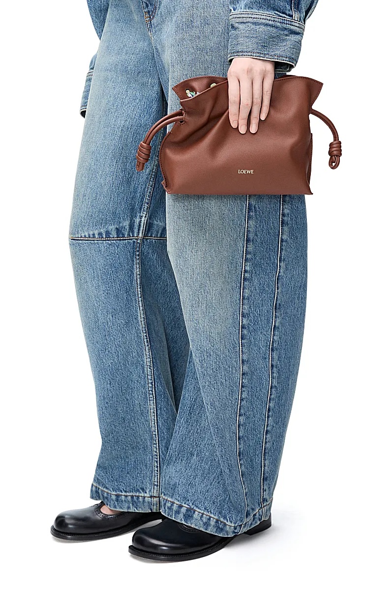 Loewe Mini Puzzle Leather Shoulder Bag In Brown