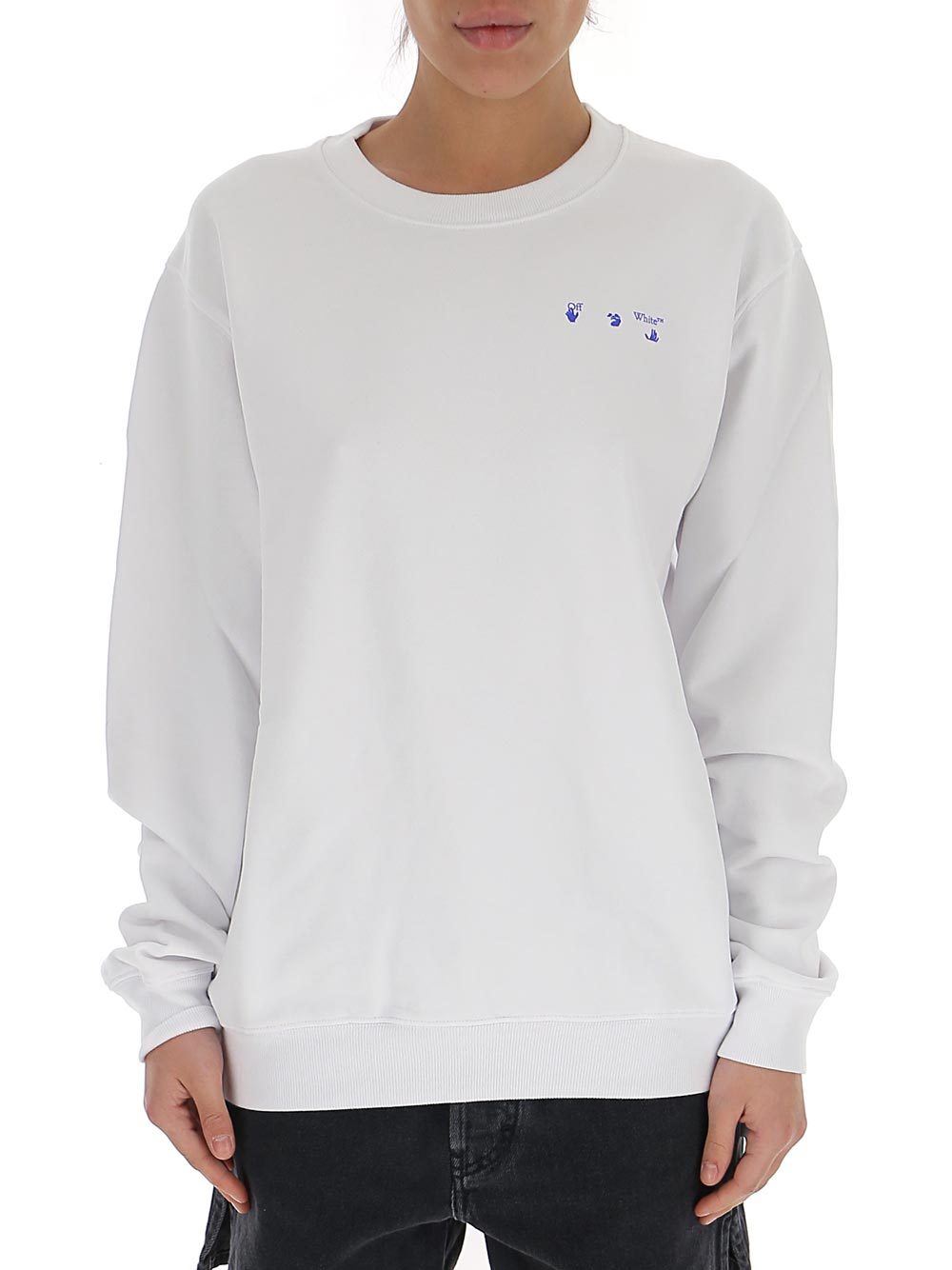 Off-white Floral Arrow Logo Sweatshirt In White