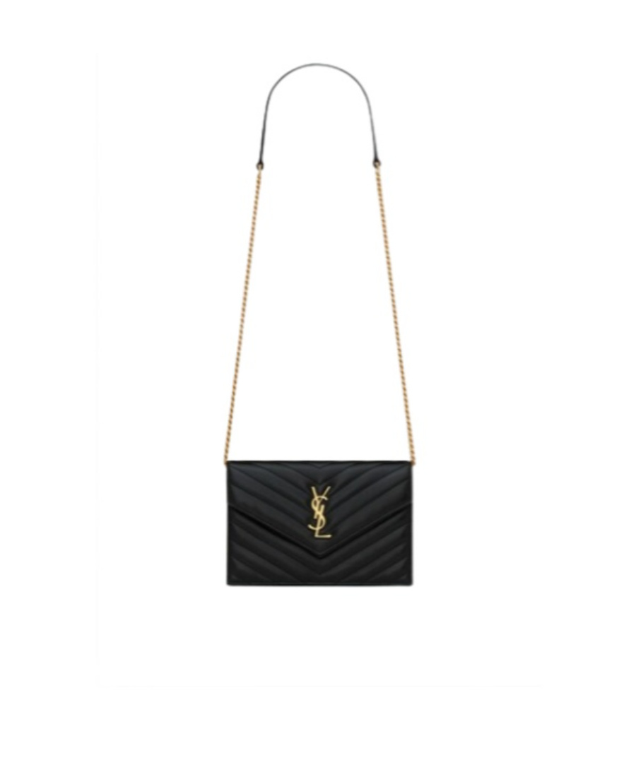 SAINT LAURENT CASSANDRE ENVELOPE CHAIN WALLET IN LAMBSKIN