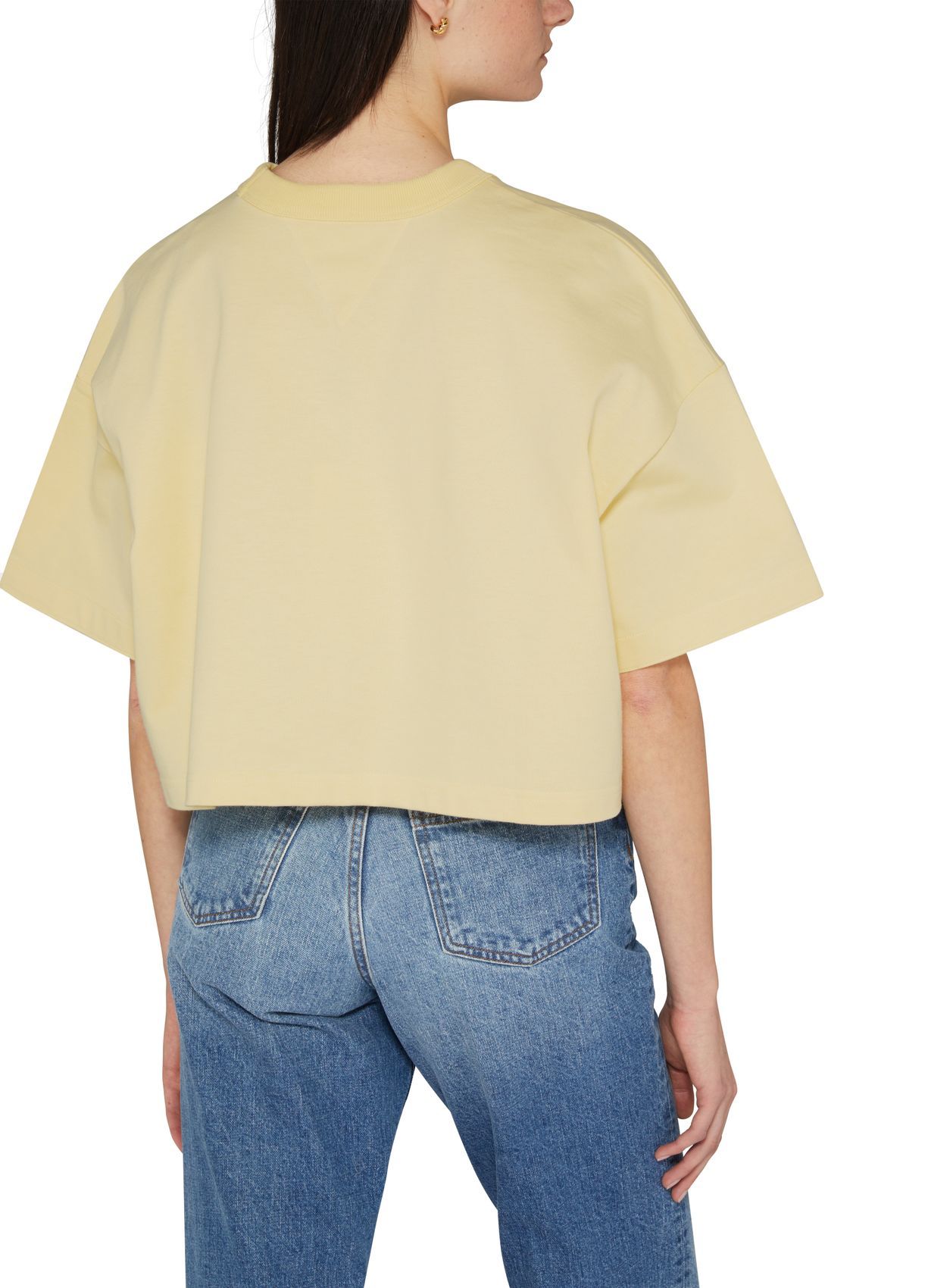 Bottega Veneta Decorative-stitching Cropped T-shirt In Nude