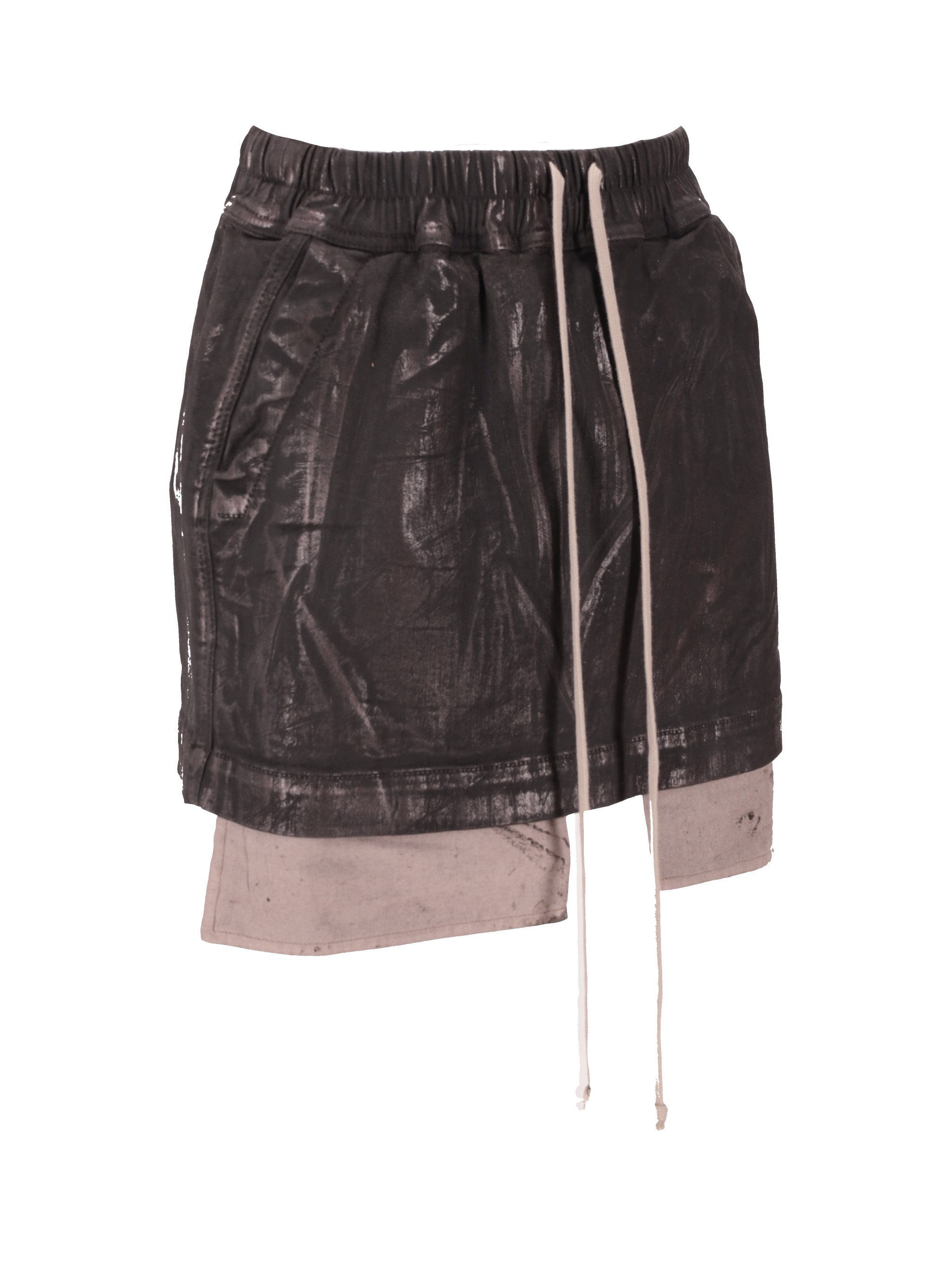 Rick Owens Drkshdw Fog Drawstring Mini Skirt In Black