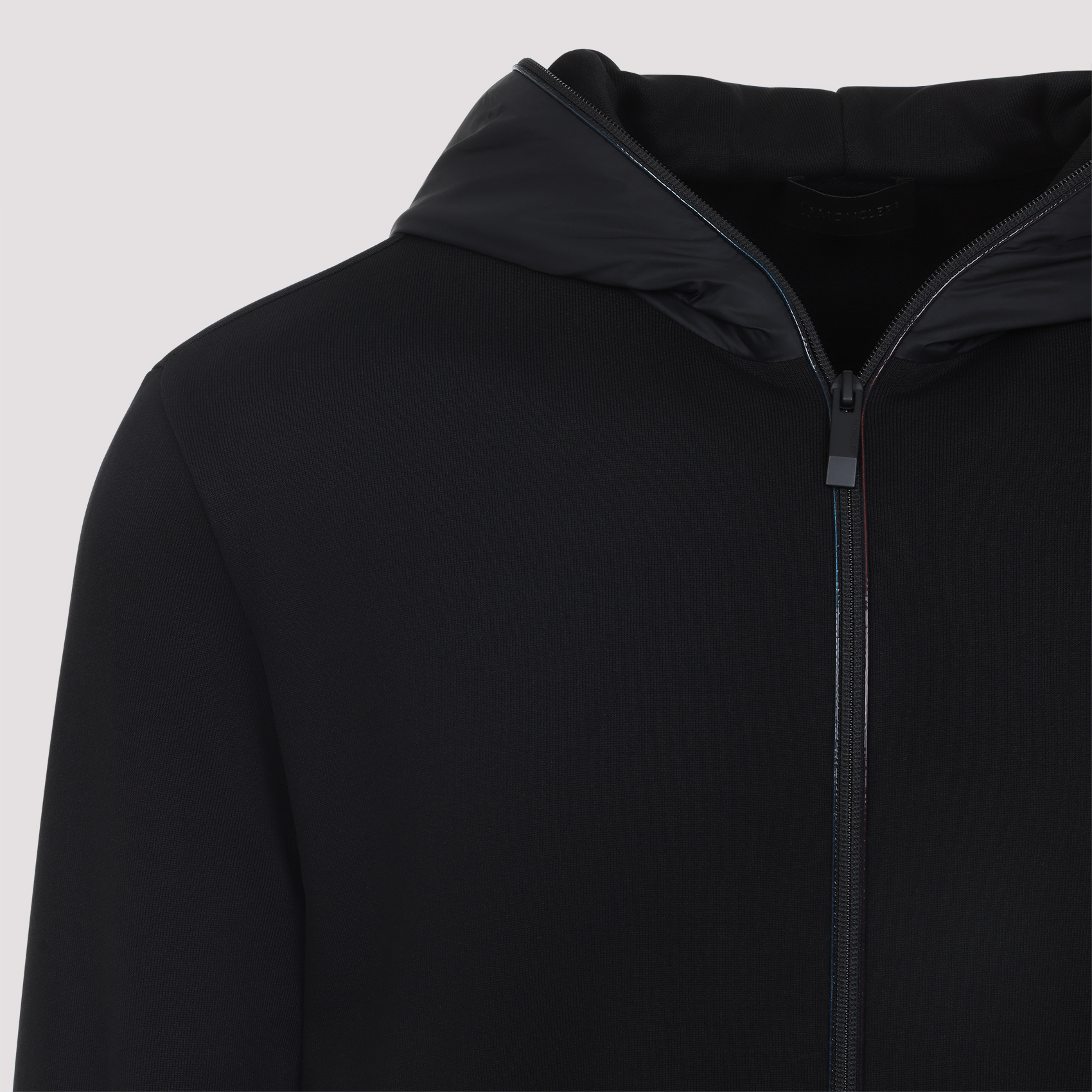 Moncler Zip-up Hooded Sweatshirt In Black