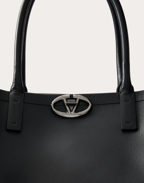 Valentino Medium Vlogo Locker Handbag In Black