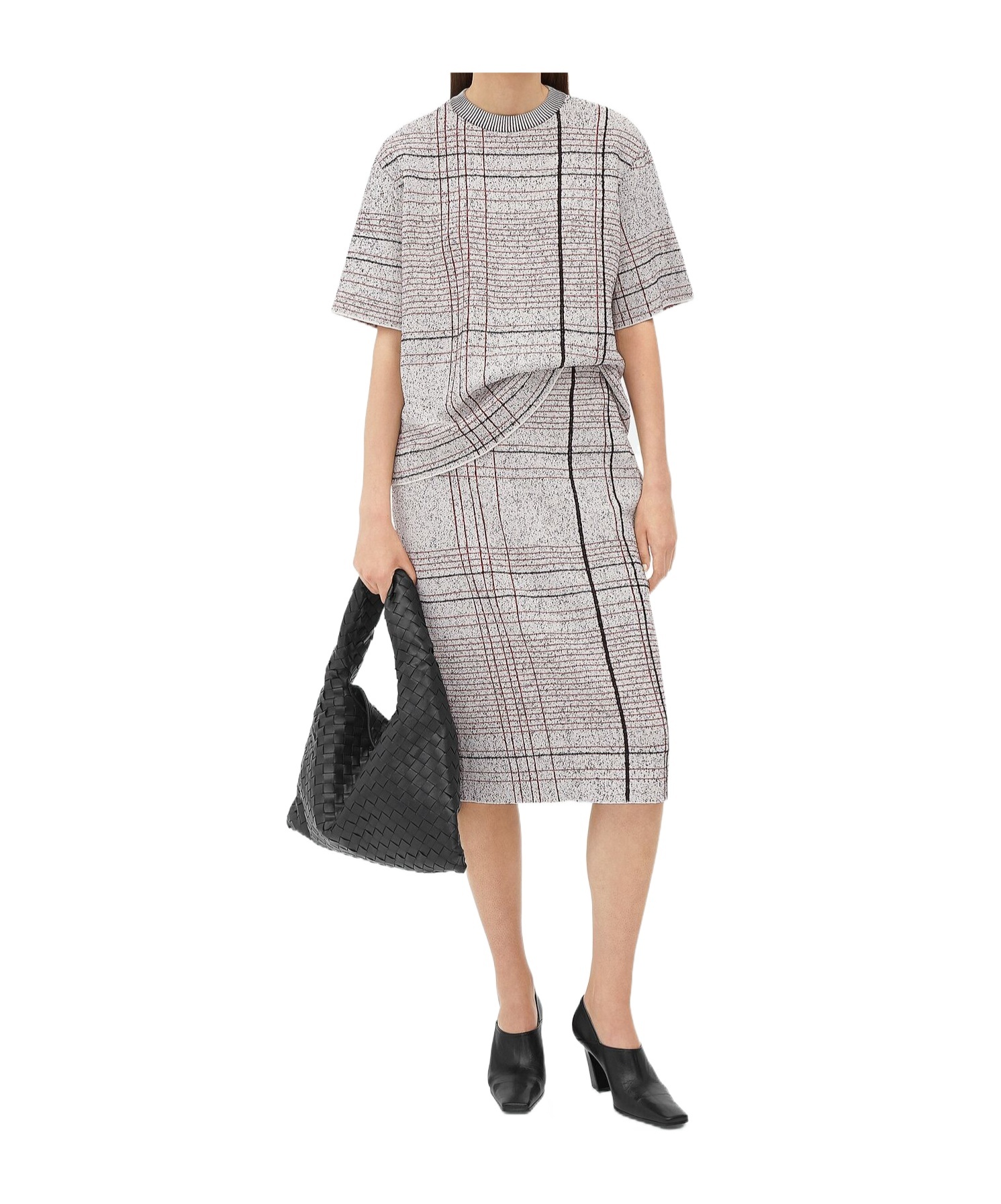 Bottega Veneta Jacquard Skirt In Gray