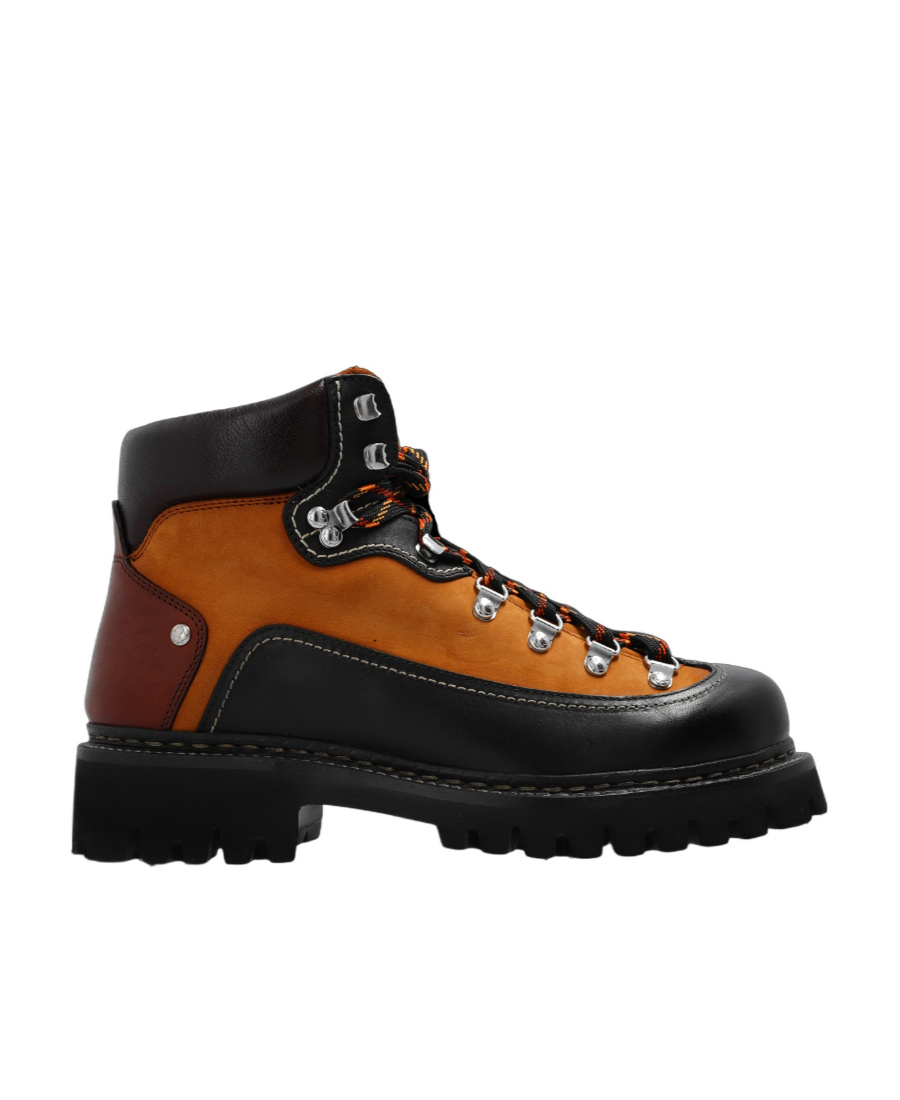 DSQUARED2 PANELLED LEATHER HIKING BOOTS