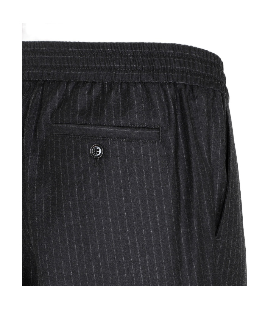Ami Alexandre Mattiussi Ami Paris Straight-leg Striped Trousers In Black