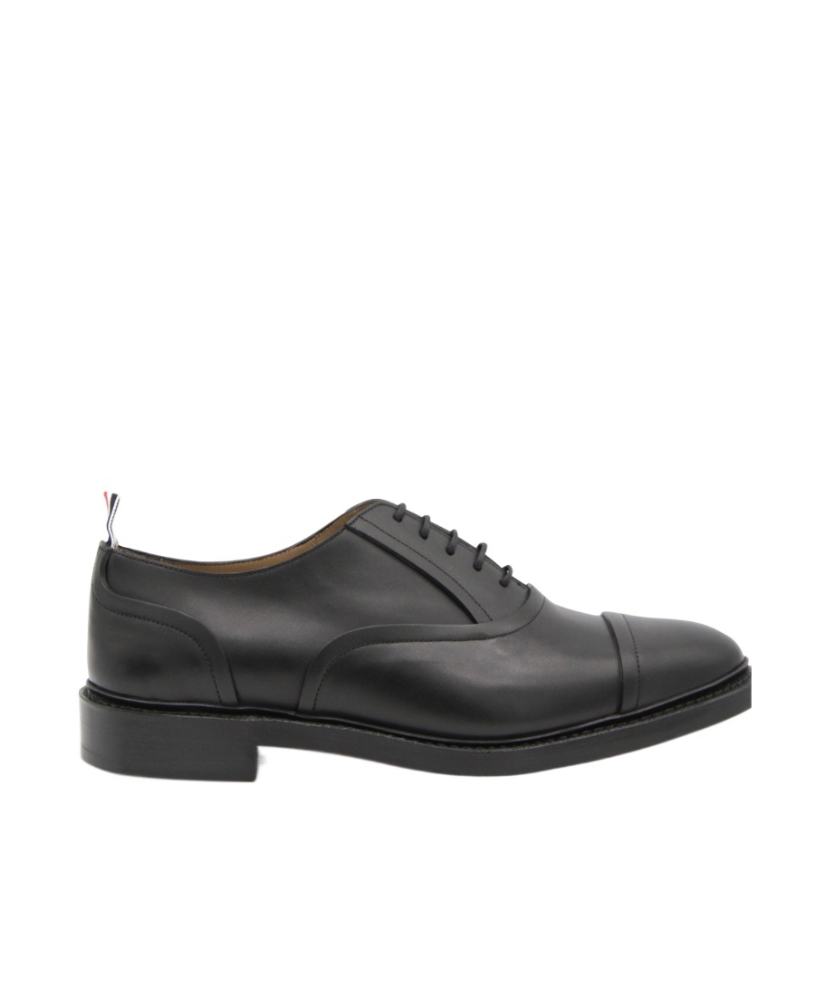Thom Browne Toecap Leather Oxford Shoes In Black