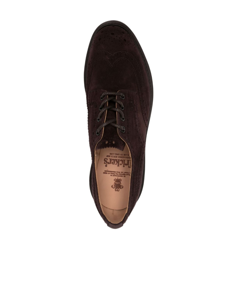 Tricker's Bourton Suede Brogues In Black
