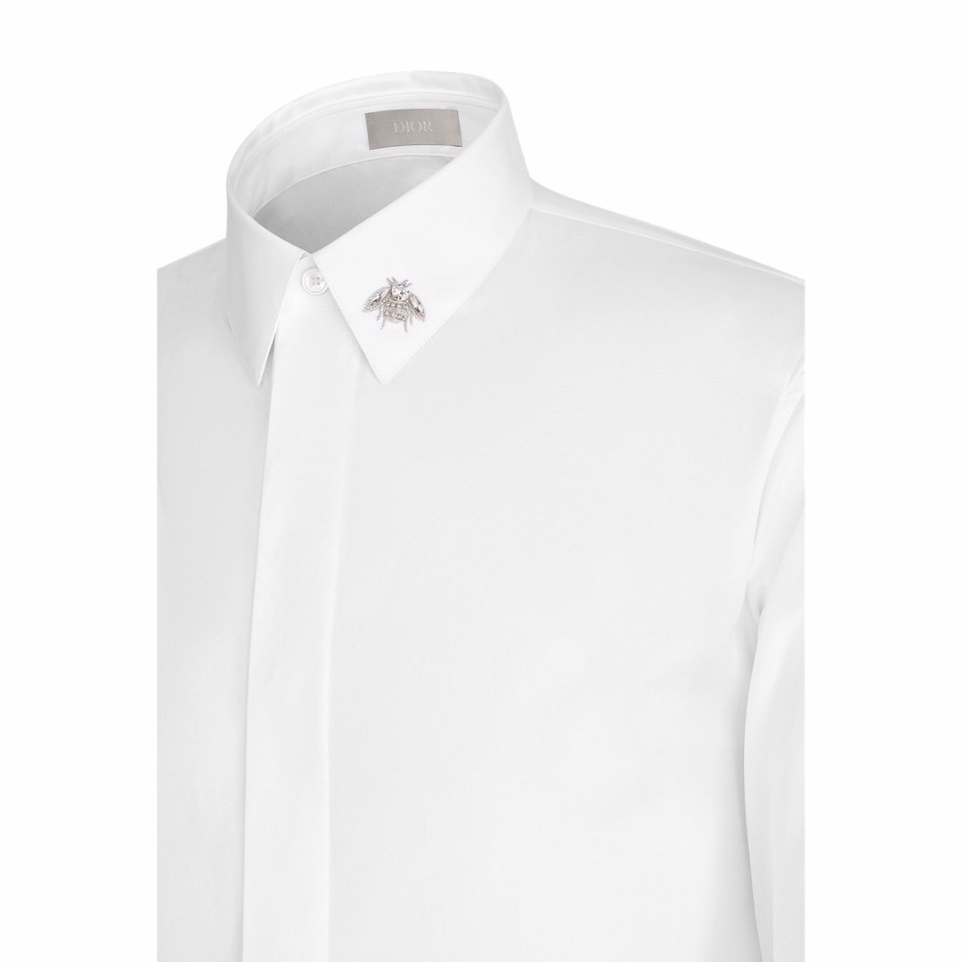 Dior Logo Long-sleeved Shirt In White