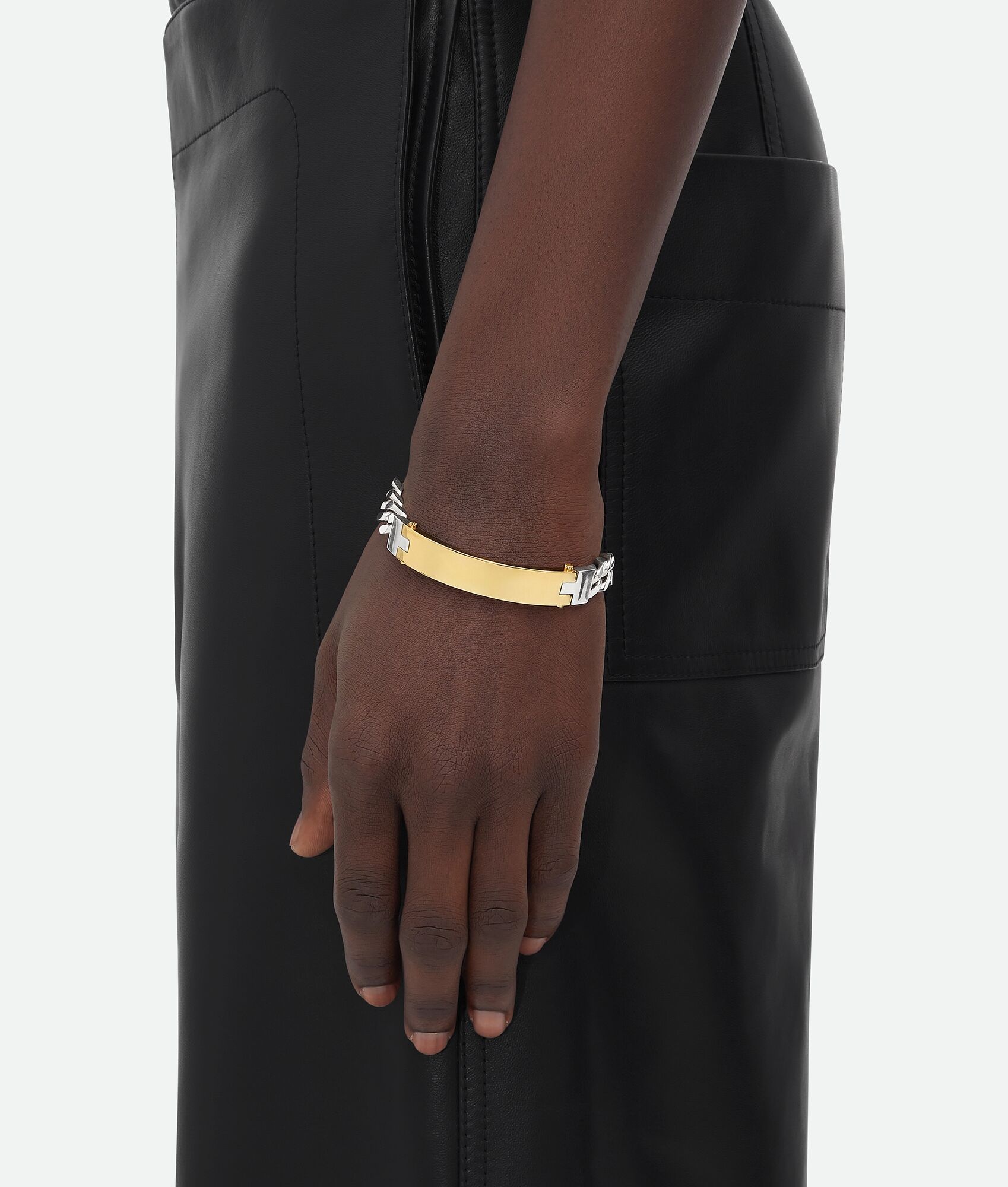 Bottega Veneta Interlocking Chain Bracelet In Silver/gold