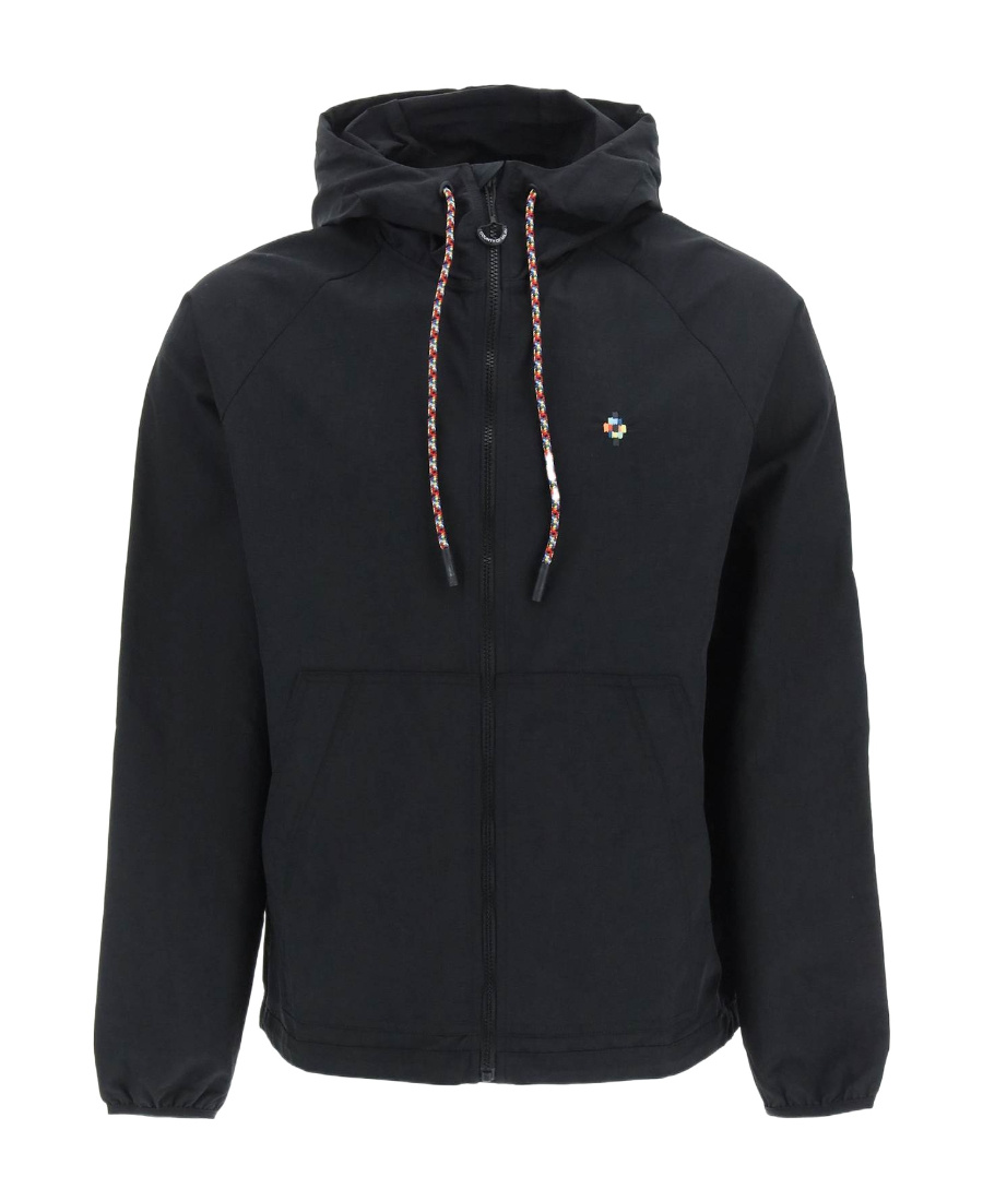 Marcelo Burlon County Of Milan Black Lightweight Windbreaker Jacket In Black