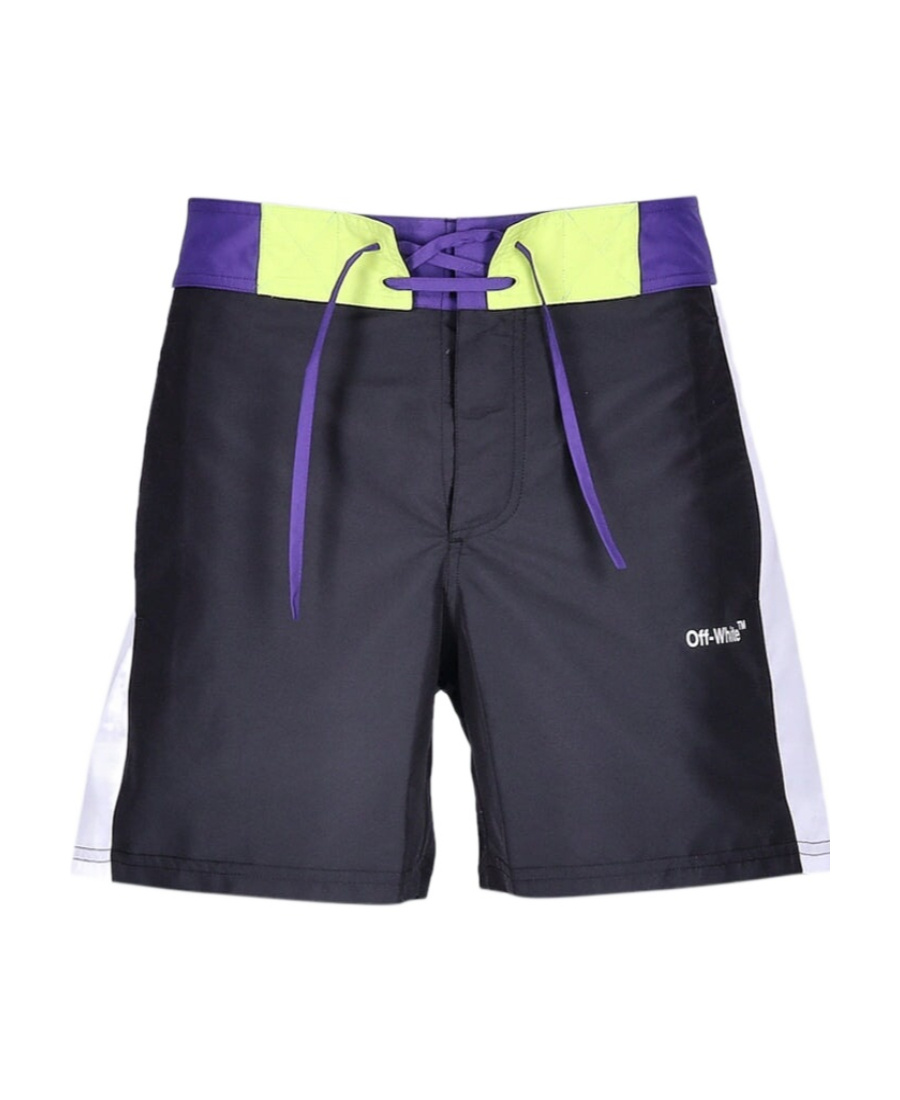 Off-white Arrow Block Sunset Swim Shorts In Black