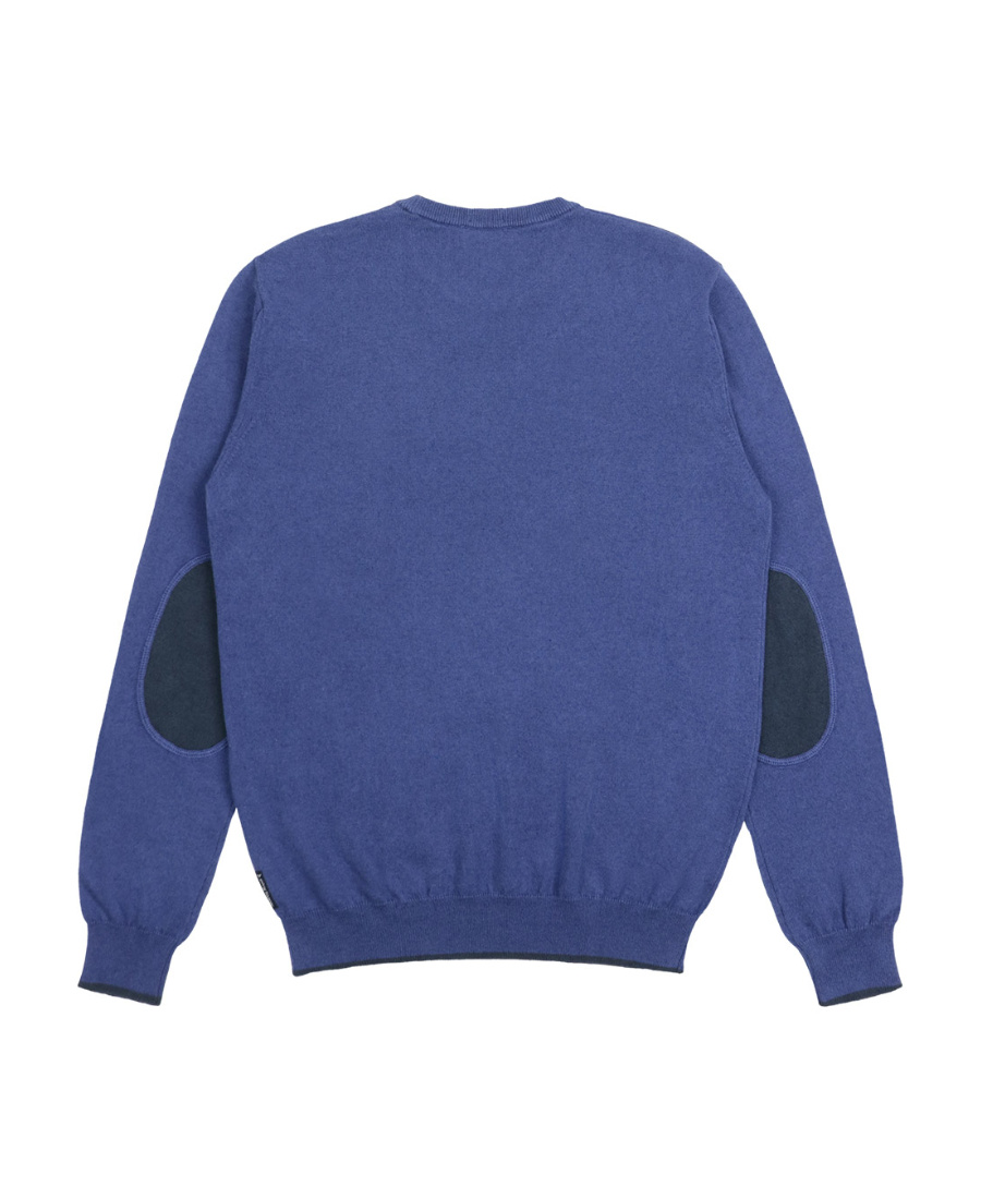 Armani Jeans Round Neck Patch Pullover In Blue