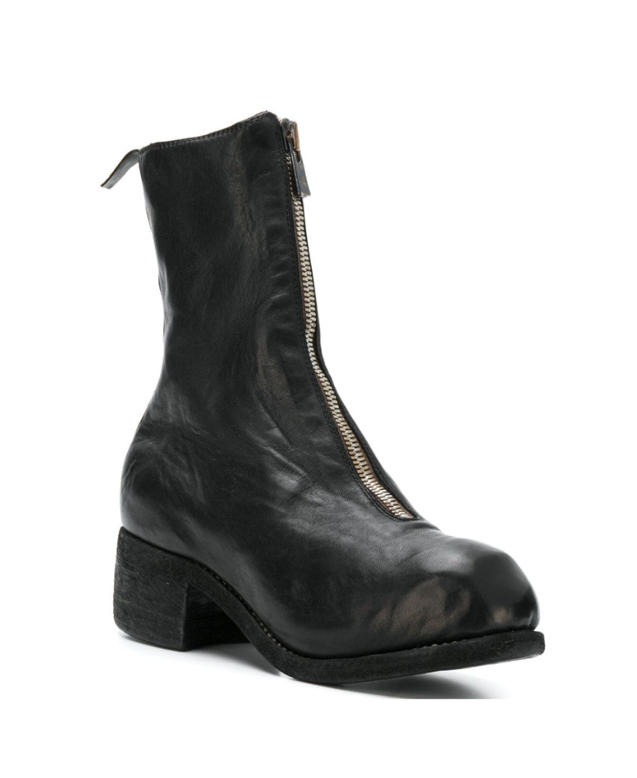 Guidi Black Horse And Calf Leather Boots With Side Zip Women In Black